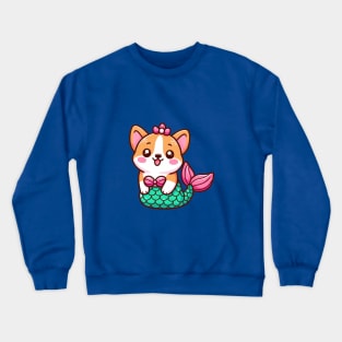 Kawaii corgi girl mermaid Crewneck Sweatshirt